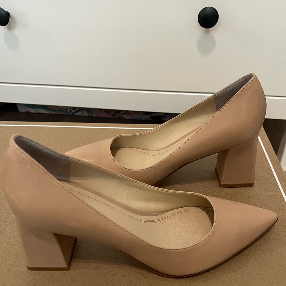 Marc Fisher Nude Block Heel Pumps